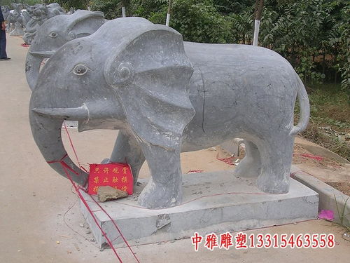福字大象石浮雕雕塑 百色石頭大象雕塑廠