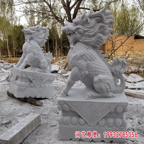 招財晚霞紅石雕麒麟 新余花崗巖雕塑麒麟制作廠